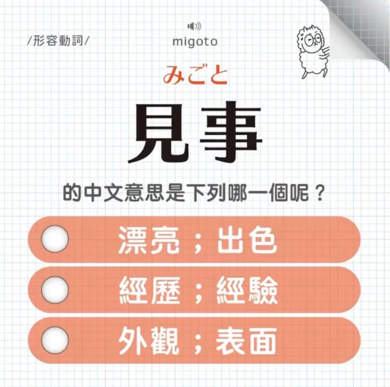 『見事』是個可以拿來讚賞別人的好詞？｜可能誤會的日文單字②